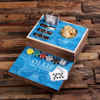 The Explorer Square Game Night Gift Set & Flasks