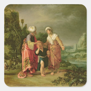 The Expulsion of Hagar, 1612 Square Sticker
