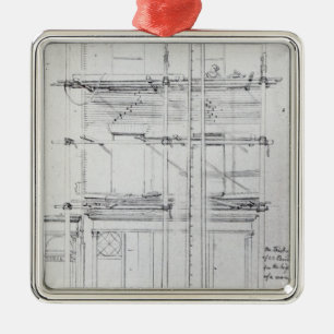 The exterior of Issac's House being painted Metal Ornament