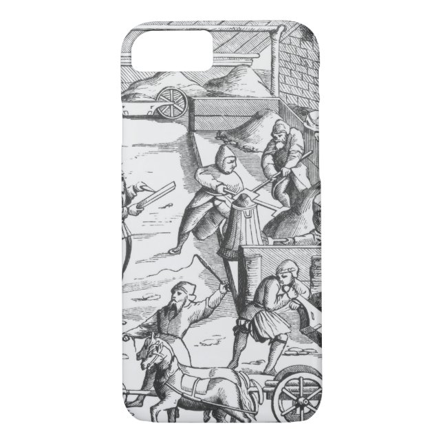 The extraction of metals, after a woodcut in 'Cosm Case-Mate iPhone Case (Back)