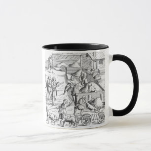 The extraction of metals, after a woodcut in 'Cosm Mug