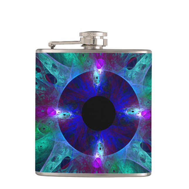 The Eye Abstract Art Hip Flask (Front)