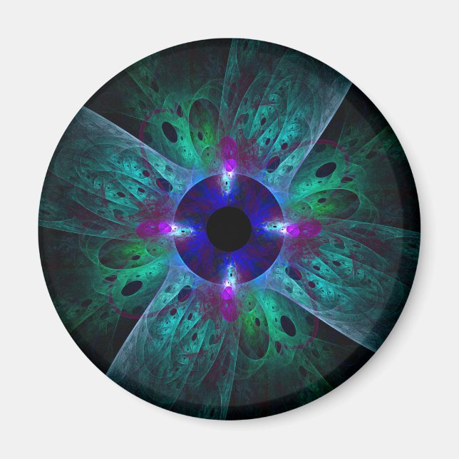 The Eye Abstract Art Round Magnet (Front)