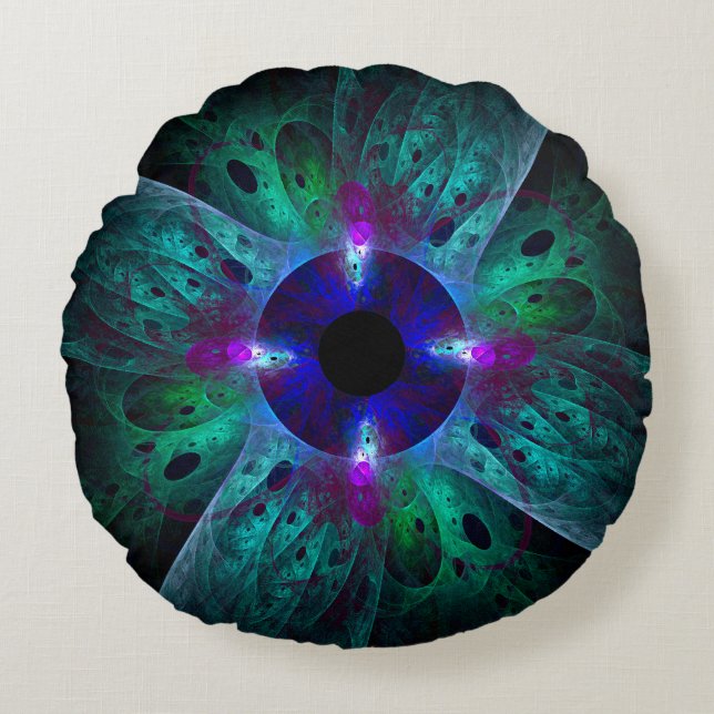 The Eye Abstract Art Round Pillow (Front)