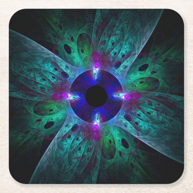 The Eye Abstract Art Square Paper Coaster (Front)