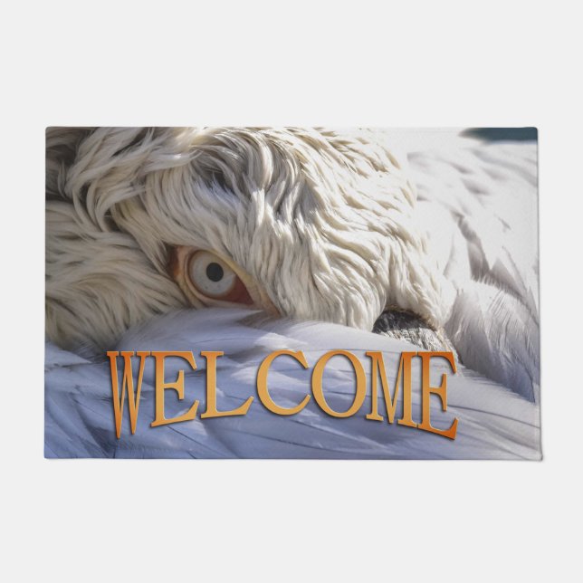 The Eye of a Pelican Welcome Doormat (Front)