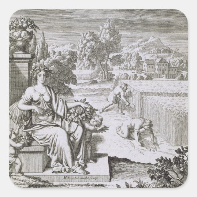 The Eye of God Watches the Harvest, illustration f Square Sticker (Front)