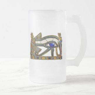 The Eye of Horus Frosted Glass Beer Mug