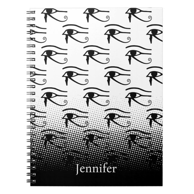 The Eye Of Horus Pattern Custom Name Notebook (Front)