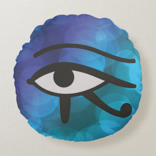 The Eye of Horus. Round Cushion