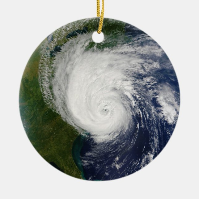 The Eye of Hurricane Isabel September 18 2003 Ceramic Tree Decoration (Front)