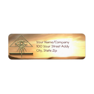 The Eye of Providence on Gold Return Address Label