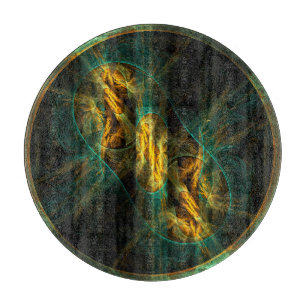 The Eye of the Jungle Abstract Art Circle Cutting Board