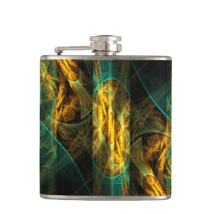 The Eye of the Jungle Abstract Art Hip Flask