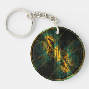 The Eye of the Jungle Abstract Art Key Ring