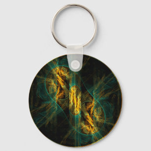 The Eye of the Jungle Abstract Art Keychain