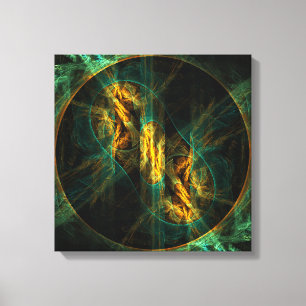The Eye of the Jungle Abstract Art Quad Canvas Print