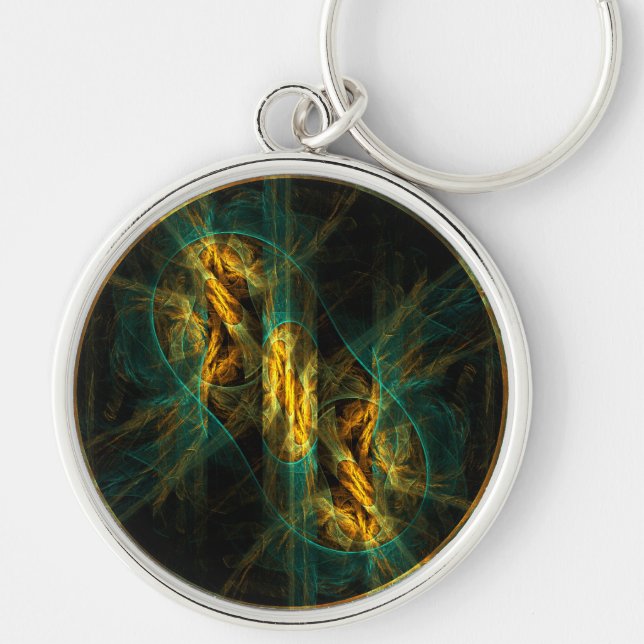 The Eye of the Jungle Abstract Art Small Key Ring (Front)