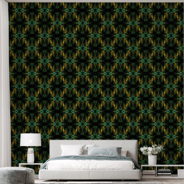 The Eye of the Jungle Abstract Art Wallpaper (Bedroom)