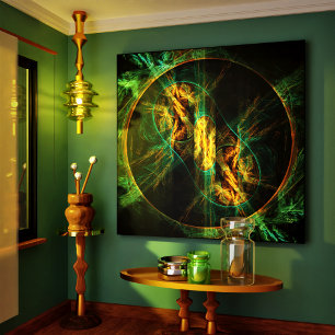 The Eye of the Jungle Abstract Art Wrapped Canvas