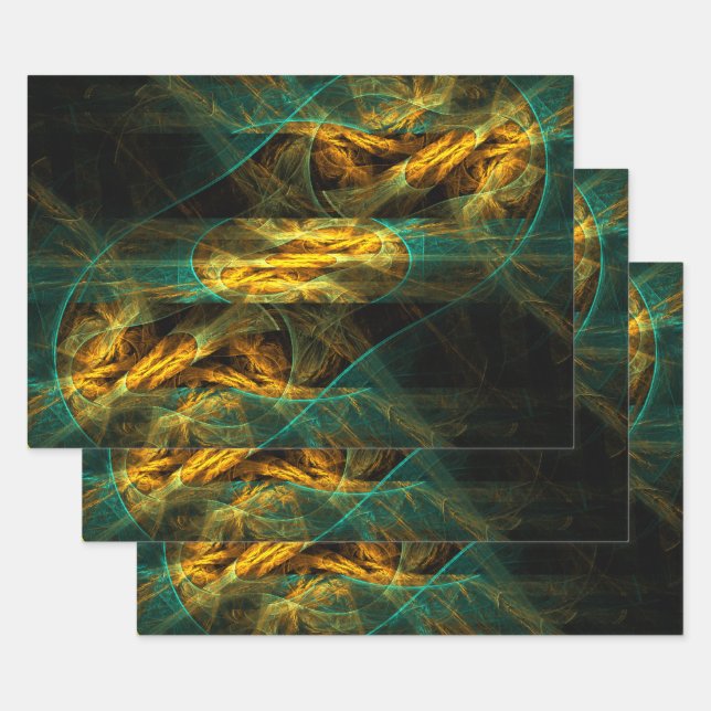 The Eye of the Jungle Abstract Art Wrapping Paper Sheet (Set)