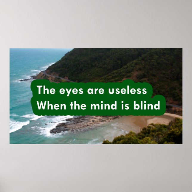 The eyes are useless when the mind is blind poster (Front)