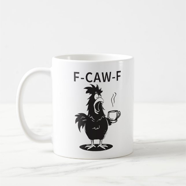 The "F-CAW-F" Chaotic Chicken Coffee Mug (Left)