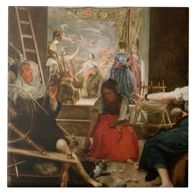 The Fable of Arachne, or The Spinners, c.1657 (oil Tile (Front)