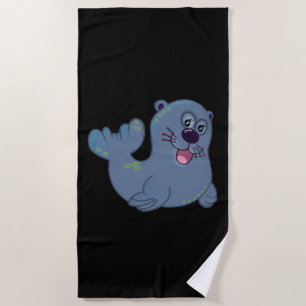 The Fabric Seal At Zazzle Mascot Logo Character Beach Towel
