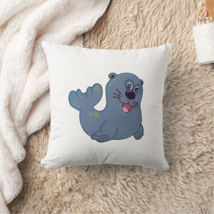 The Fabric Seal At Zazzle Mascot Logo Character Cushion