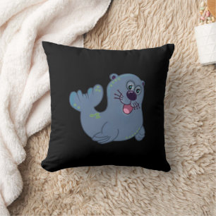 The Fabric Seal At Zazzle Mascot Logo Character Cushion