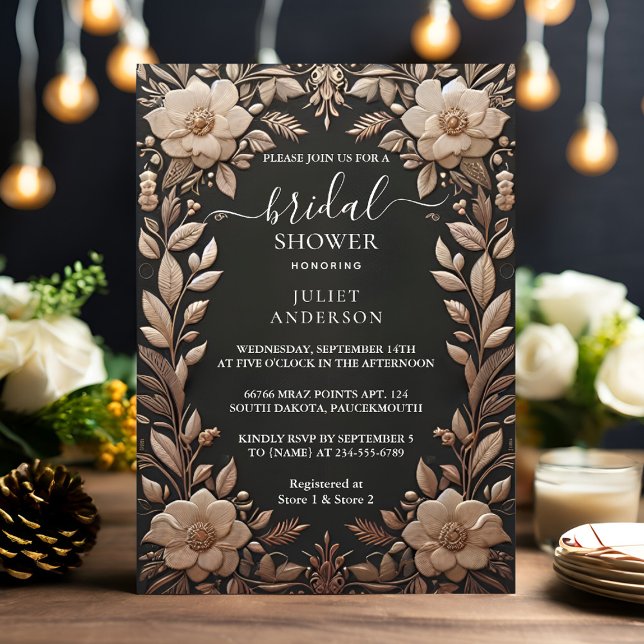 The Fabric Velvet Lace Linen Paper Bridal Shower Invitation (Creator Uploaded)