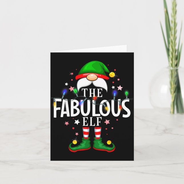 The Fabulous Elf Christmas Family Pajama Party  Card (Front)