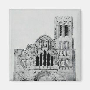 The Facade of La Madeleine de Vezelay Magnet
