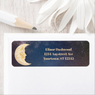 The Face in the Moon Halloween Return Address Label