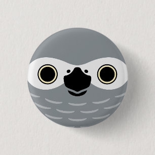 The face of a African Grey Parrot 3 Cm Round Badge