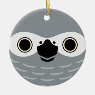 The face of a African Grey Parrot Ceramic Ornament