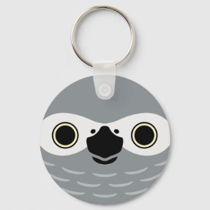 The face of a African Grey Parrot Key Ring