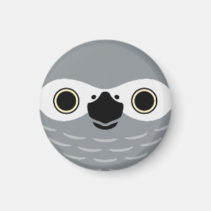 The face of a African Grey Parrot Magnet