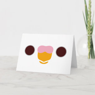 The face of a albino budgie card