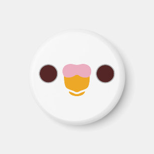 The face of a albino budgie magnet