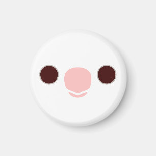 The face of a albino cockatiel magnet