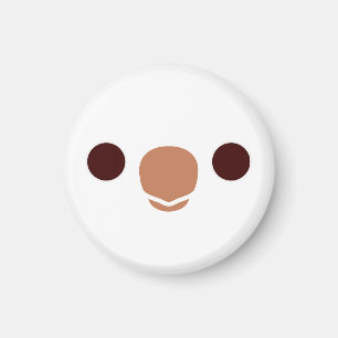 The face of a Albino Monk Parakeet Magnet