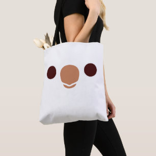 The face of a Albino Monk Parakeet Tote Bag