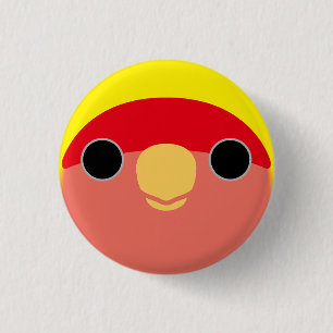 The face of a american yellow peach-faced lovebird 3 cm round badge