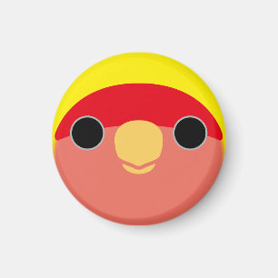 The face of a american yellow peach-faced lovebird magnet