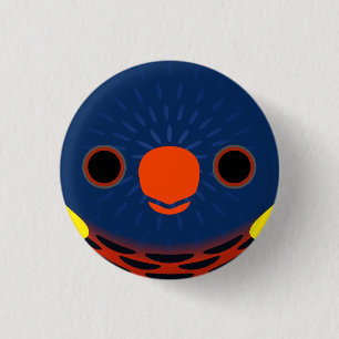The face of a Biak lorikeet 3 Cm Round Badge