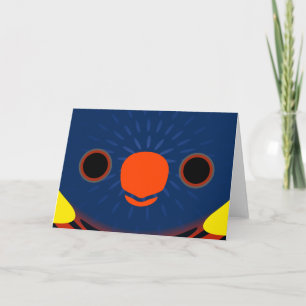 The face of a Biak lorikeet Card