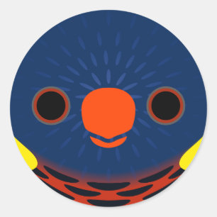 The face of a Biak lorikeet Classic Round Sticker
