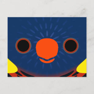 The face of a Biak lorikeet Holiday Postcard